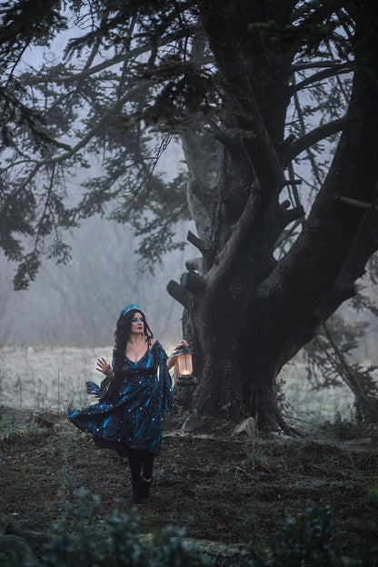 Vestido Celestial de Terciopelo