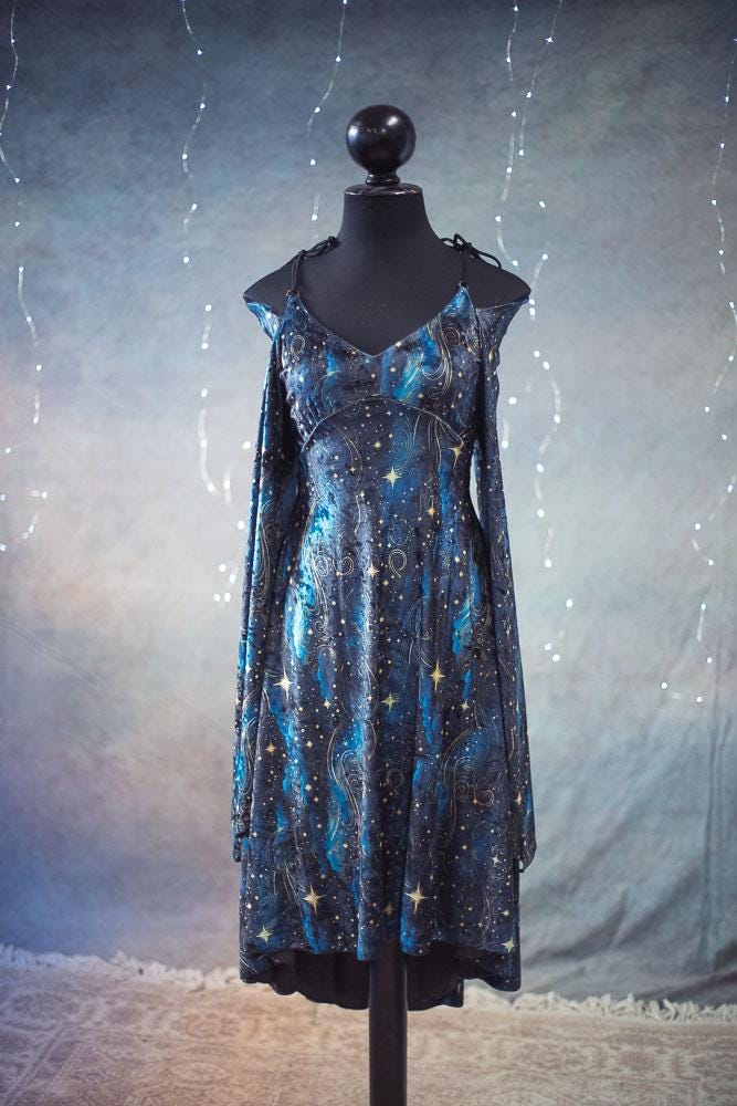 Vestido Celestial de Terciopelo