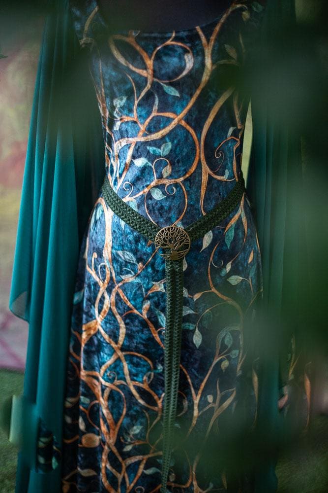 Vestido Élfico Verde con Mangas de Gasa