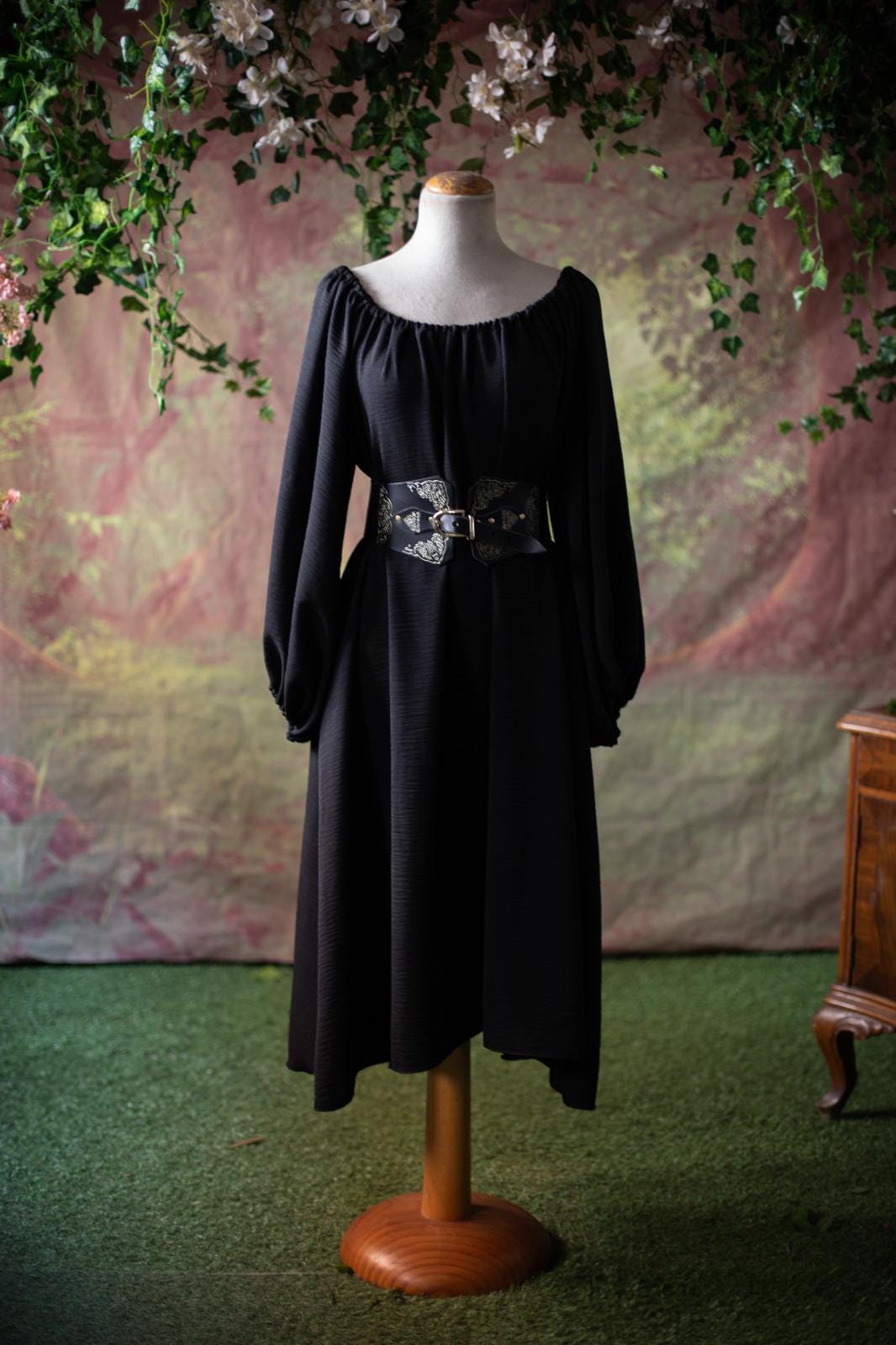 Camisola Medieval Negra de Viscosa