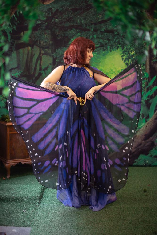 Banderas de Danza Mariposa Monarca Morada