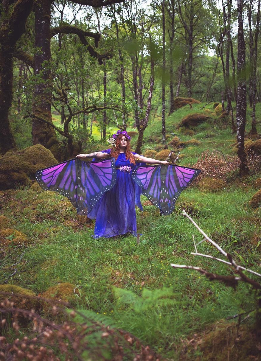Banderas de Danza Mariposa Monarca Morada
