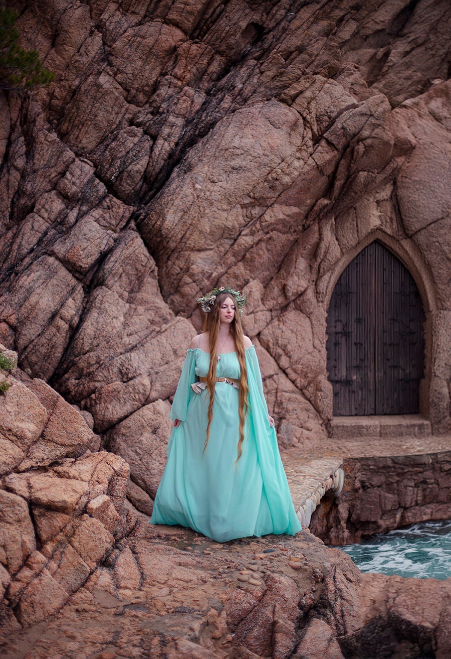 Vestido Sirena de Algas con Mangas