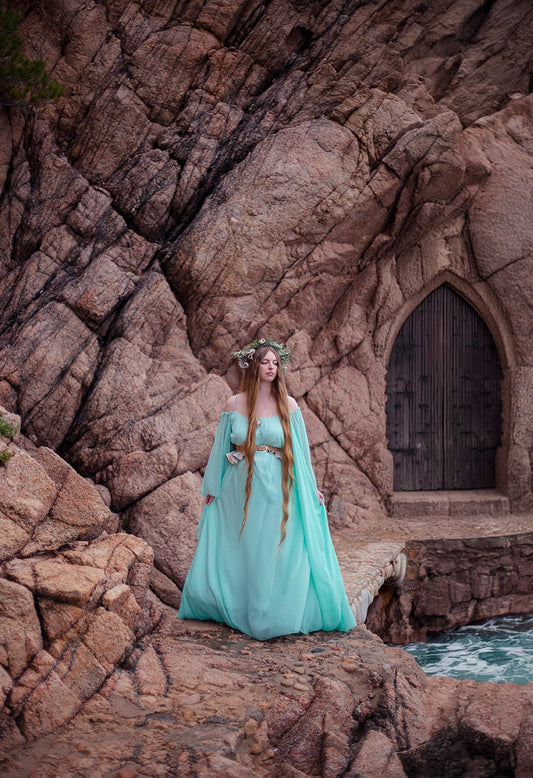 Vestido Sirena de Algas con Mangas