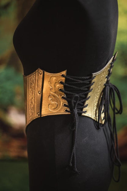 Corset Armadura Dorado de Cuero