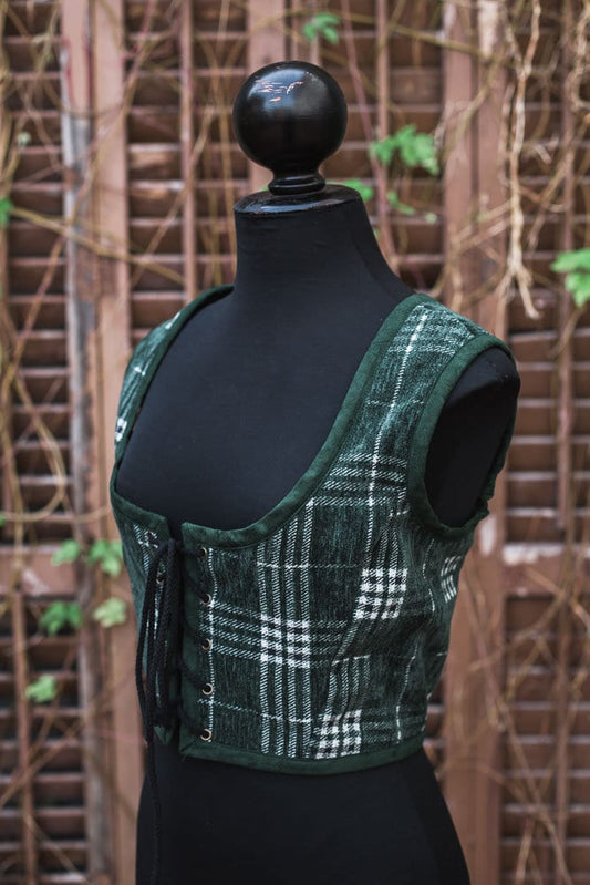 Corset Renacentista de Tartán Verde