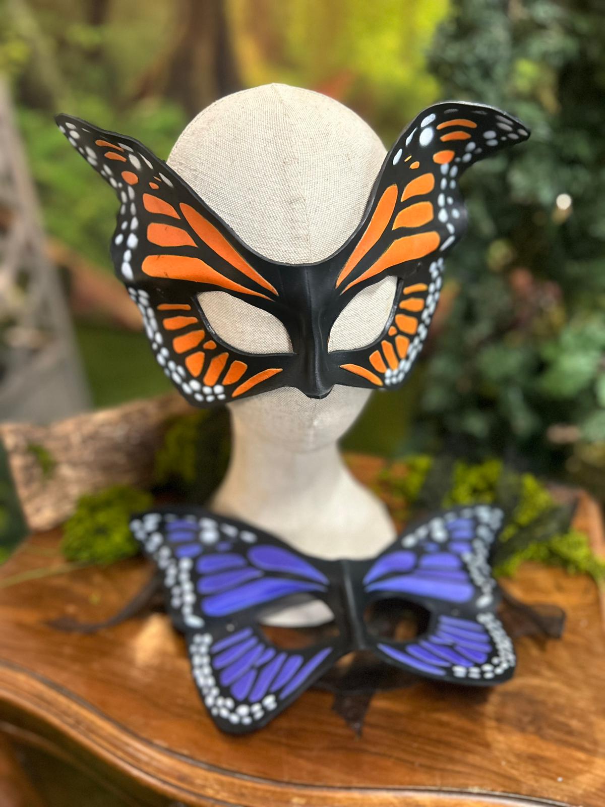 Máscara de Cuero Mariposa Monarca