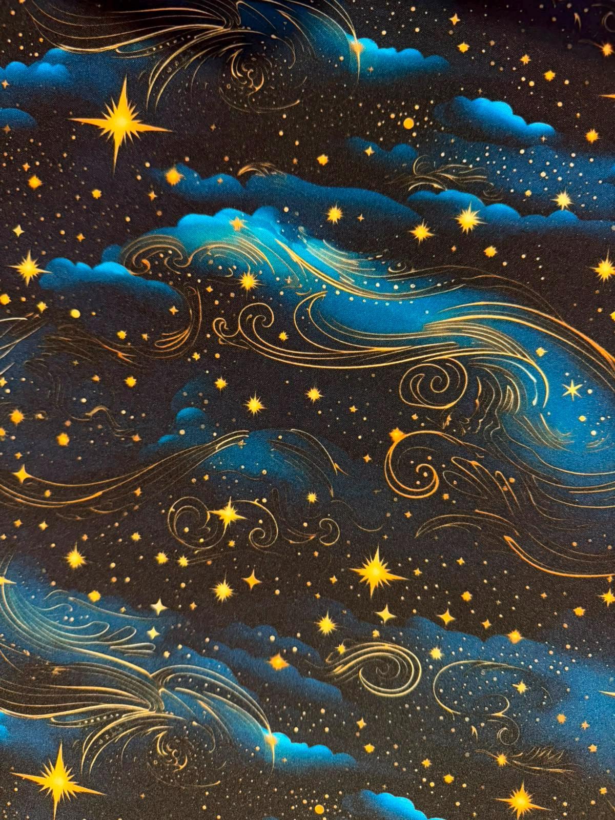 Tela Celestial de Estrellas y Cielo Azul Nocturno