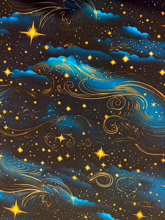 Tela Celestial de Estrellas y Cielo Azul Nocturno