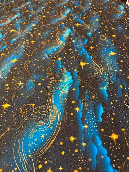 Tela Celestial de Estrellas y Cielo Azul Nocturno