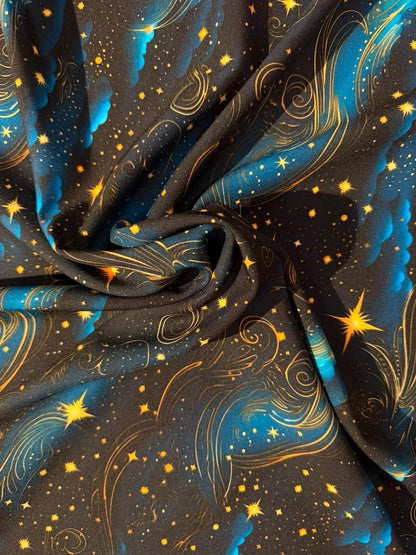 Tela Celestial de Estrellas y Cielo Azul Nocturno