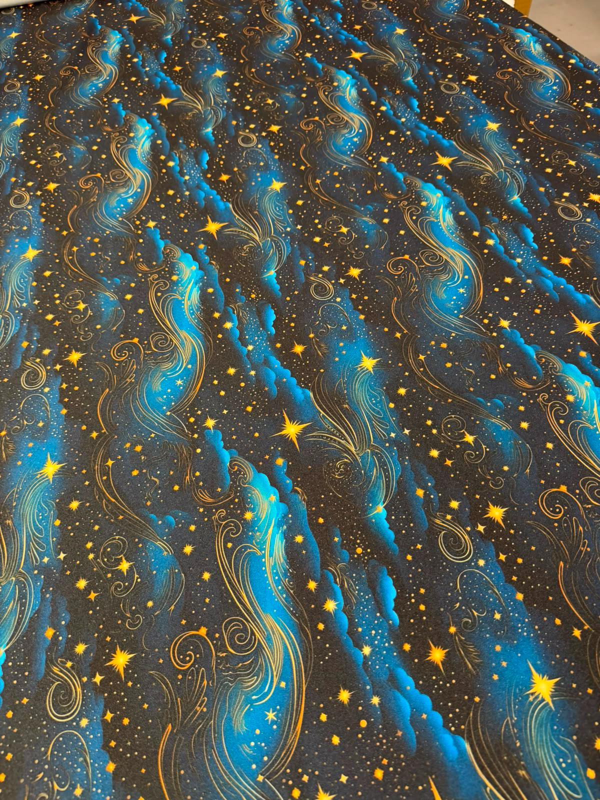 Tela Celestial de Estrellas y Cielo Azul Nocturno