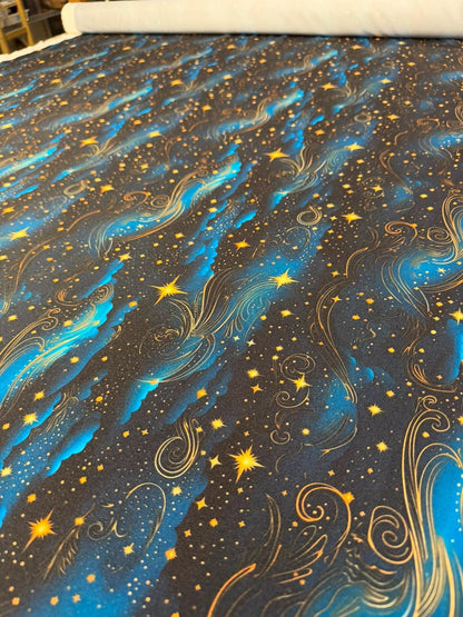 Tela Celestial de Estrellas y Cielo Azul Nocturno